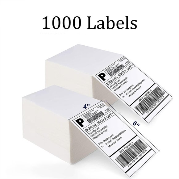 1000 4x6 Fanfold Thermal Labels Direct Shipping Label for Zebra Rollo Printer - Picture 1 of 7